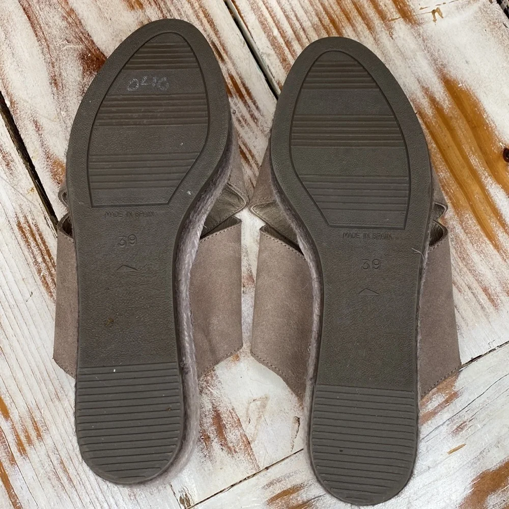 Paseart Espadrille Suede Slip-On Platform Sandal Size 8 Excellent Condition